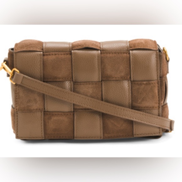 VIOLA CASTELLANI Fango brown Suede Cassette Crossbody Made In Italy - Picture 4 of 7